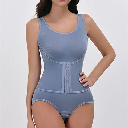 New Bodysuit Shapewear with Zipper Belt Women Tummy Control Fajas Body Shaper Waist Trainer Slimming Cincher Corset Tops